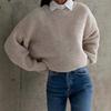 European and American Women's Casual Round Neck Long Sleeve Knitted Sweater - Autumn 2025 Collection