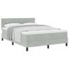 Lit à ressort vidaXL avec matelas gris clair 160x200 cm en velours 3339182