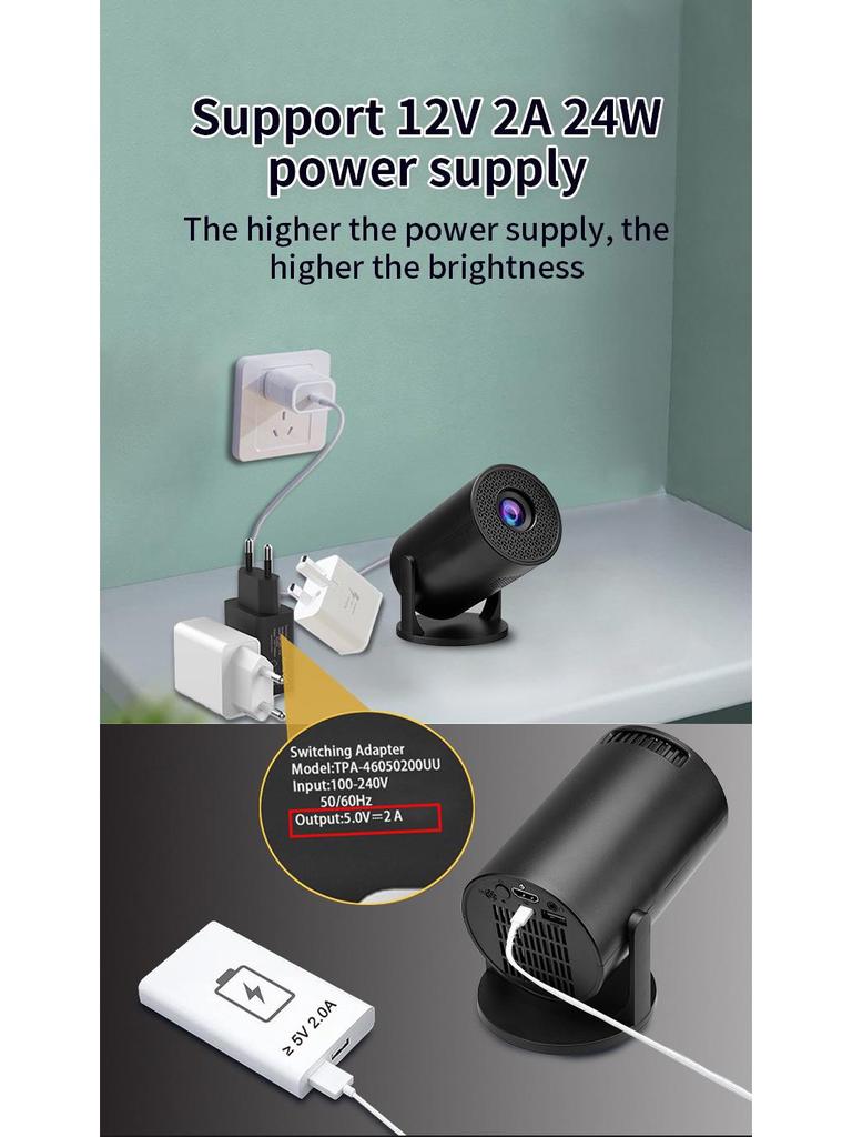 M5PRO Mini HD Wireless/Wired Portable Home Projector for Mobile Phones