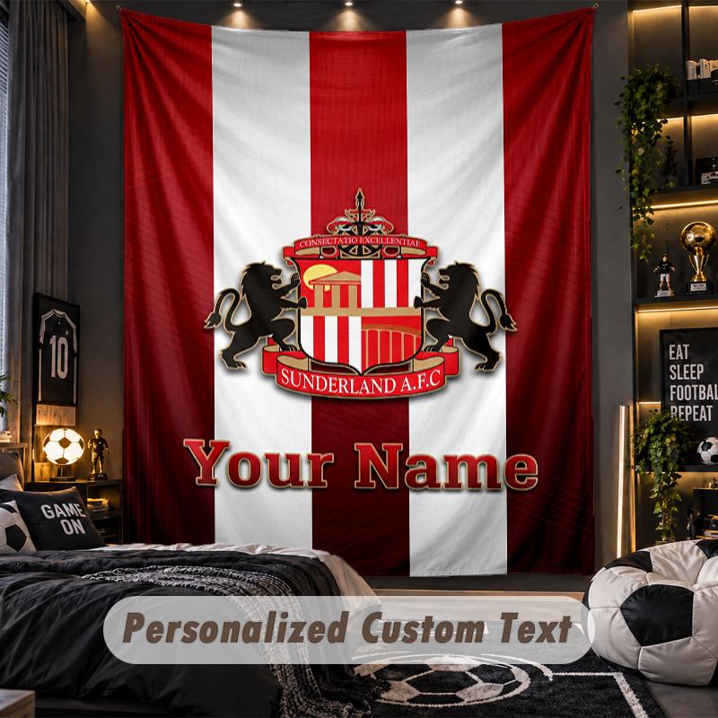 TapestrySunderland FC Custom Name Text Personalized Wall Hanging Tapestry Home Wall Decor