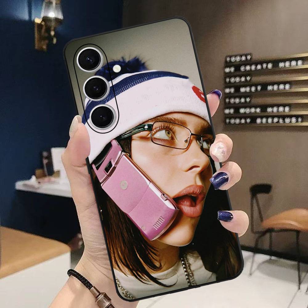 Pop E-Eilish Star B-billie Phone Case For Samsung S 24 Fe 25 Ultra Plus 20 Lite 21 30 22 23 24 22 Ultra 5G Fundas