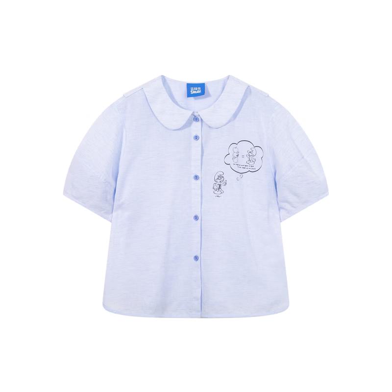 

M.Latin Girls Short Sleeve Printed Doll Collar Shirt 110