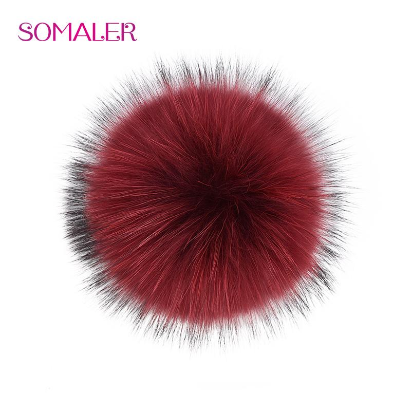 

SOMALER помпон из натурального меха енота, помпоны из натурального меха для шапок, шапок, сумок, аксессуары