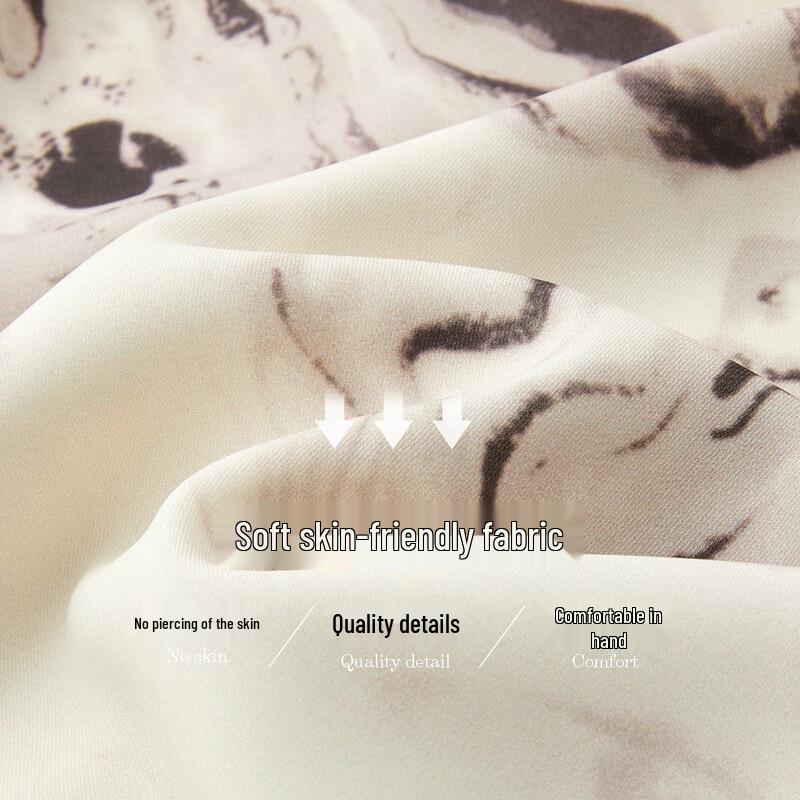 Demana New Chinese Style Printed Puff Sleeve Midi Dress