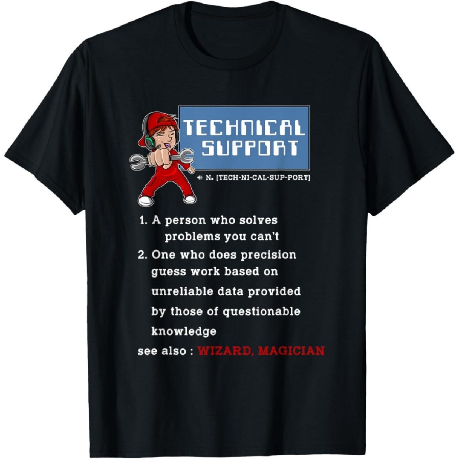 Technical Support Definition Meaning Funny Computer Tech T-Shirt S