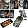 Hülle für Samsung Galaxy S25 S24 S22 S23 FE Ultra Plus A56 A05 A06 A15 A16 A55 S7 Edge Handyhülle Löwe pirschend Wolf Kunst