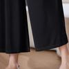 Pastte Mother's Summer Draped Wide-Leg Cropped Pants