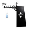 Thickened Iron Wall Mount Vintage Hanging Stand, Retro Decorative Hook Rack for Small Waterproof Rust-proof Hanger Ornaments, Black Wrought