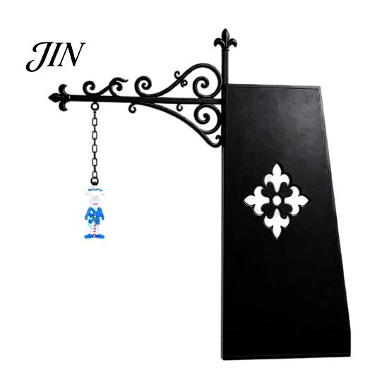 Thickened Iron Wall Mount Vintage Hanging Stand, Retro Decorative Hook Rack for Small Waterproof Rust-proof Hanger Ornaments, Black Wrought