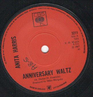 7inch Record ANITA HARRIS - Anniversary Waltz 3211 CBS 1967 UK Pop Used