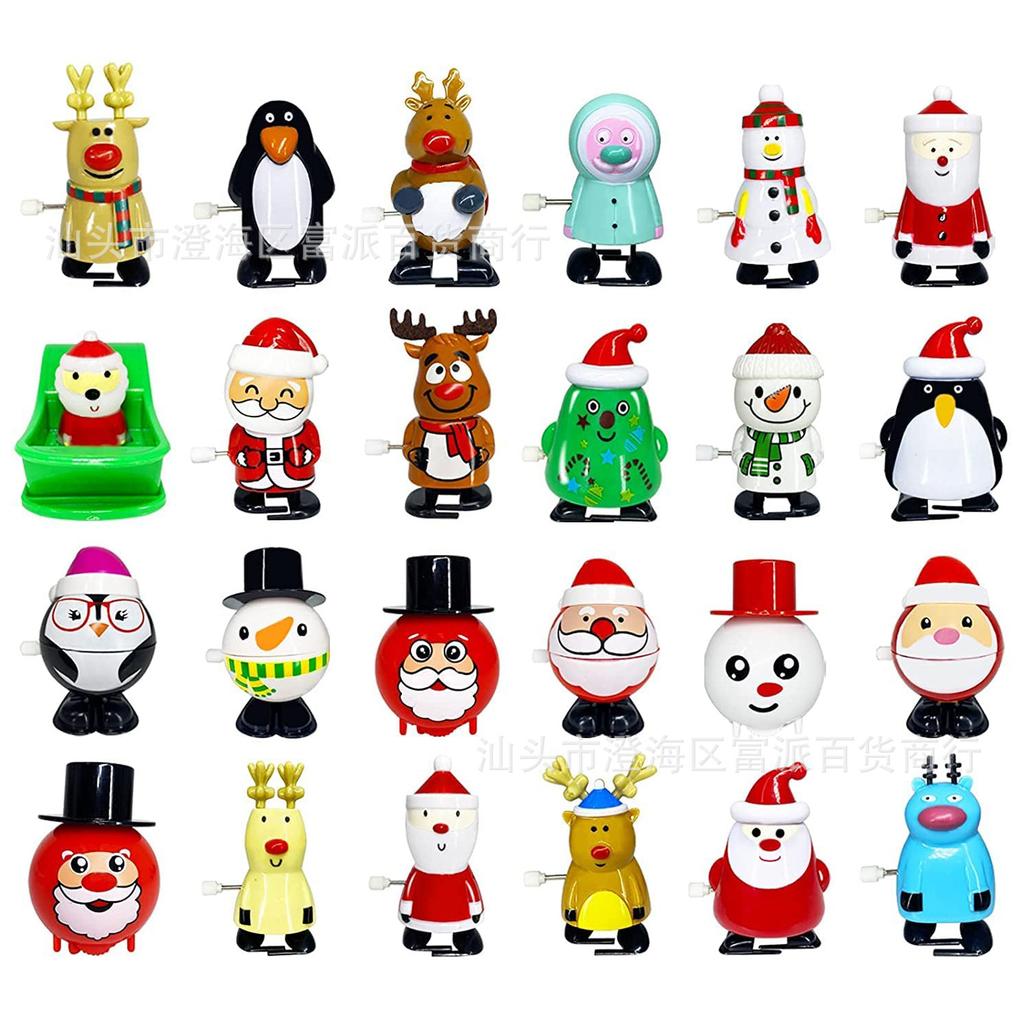 Christmas Spring Toy That Can Walk After Being Wound Up Santa Claus and Reindeer Spring Toy Children's Christmas Gift