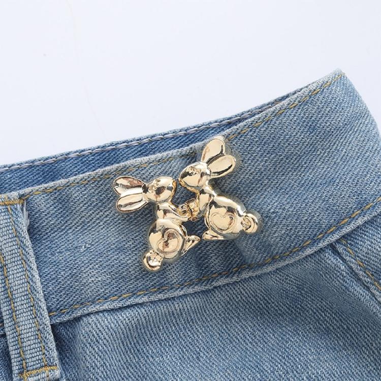 Rabbit Shape Adjustable Jean Button Waist Buckle Snap Pants Buckle Fastener