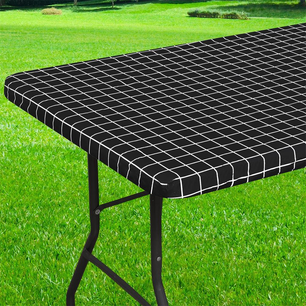 Homaxy Rechteckige Tischdecke Abdeckung Wasserdichte Tischdecke Passend für Klapptische Waschbarer Tischschutz Camping Outdoor 30x72