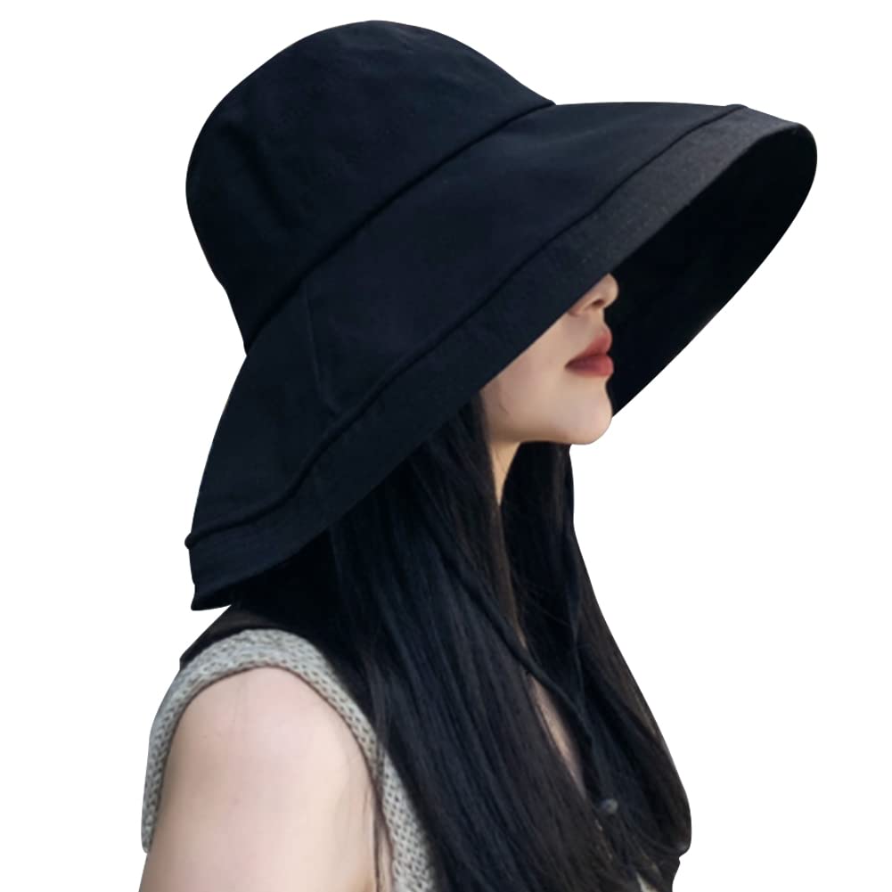 UV Protection Wide Brim Hat by a Japanese Professional Sun UV Small Face Chin Sweat Easy to Shade and Heat Prevents Bicycle [YUMISS] Hat, Women's Hat,