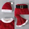 Santa Hat Belt Set Santa Claus Cosplay for Baby Girls Boys Christmas Costume Xmas Outfit Clothes