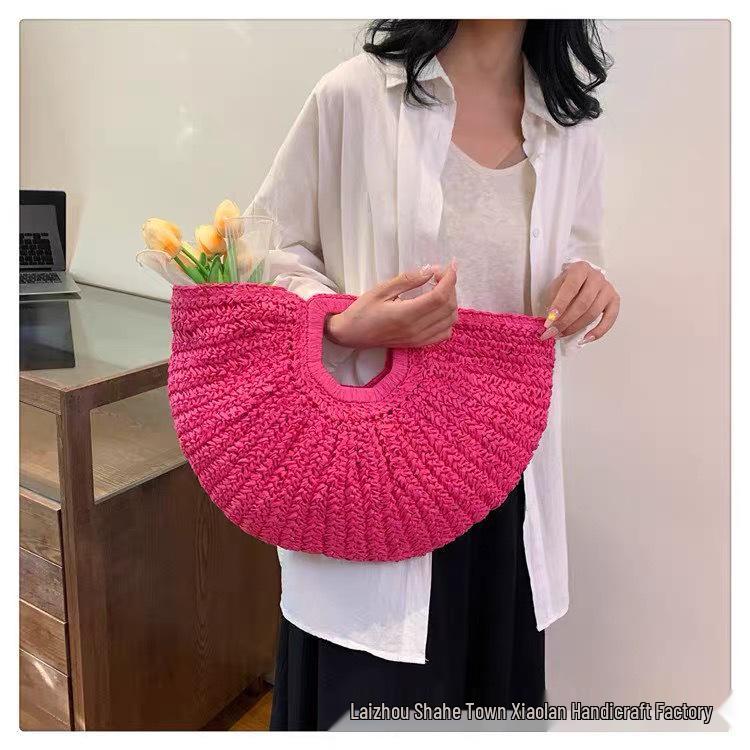 Handmade French Bohemian Crescent Woven Tote Bag