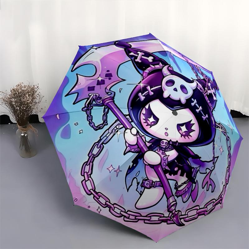 1pc Gothic Skull Grim Reaper Umbrella - Automatic Open/Closed with 3-Fold Design, 8-Bone Frame for Outdoor Use, Festival Gift, Suitable for Fans, Trav