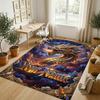 Dragon Phoenix Theme Crystal Velvet Rug Personalized Custom Name Text Soft Floor Mat Home Decor