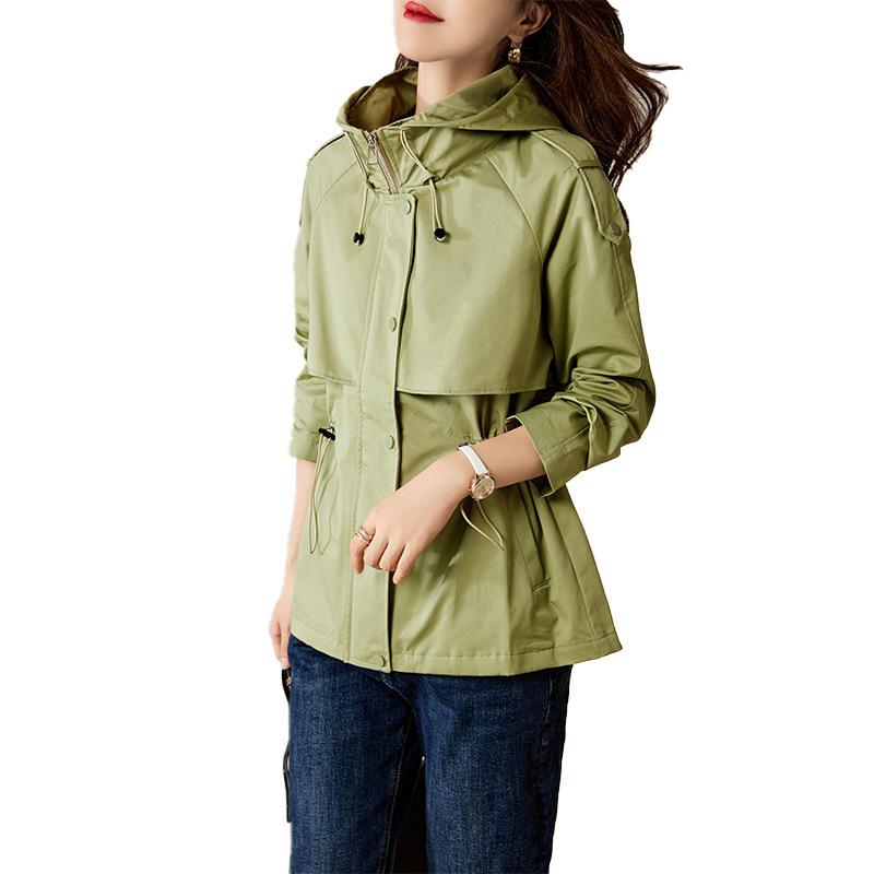 Hooded short trench coat women's spring and autumn new spring and autumn small high-quality thin coat women's clothing