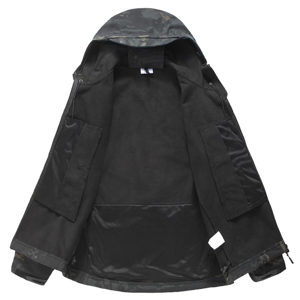 TACVASEN Windproof Ski Military Solid Winter Jacket for Hiking and Size 3XL Men's Jacket, Style, Fleece, Winter, Black, CP,