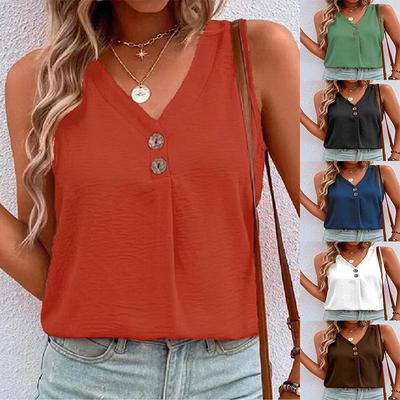 2023 Spring/Summer Women's Solid Color Casual Sling Vest Top