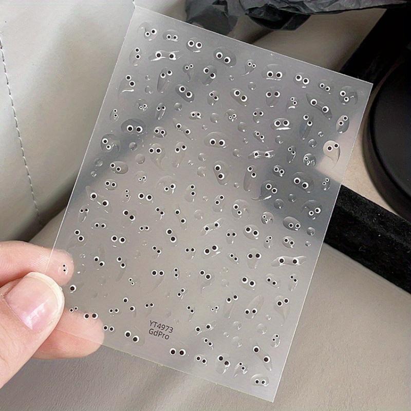 1pc Reusable Jelly Cartoon Eye Nail Stickers Self-Adhesive Colorful Monster & Fantasy Theme, Plastic Material for DIY Nail Art, Creative Nail Stickers