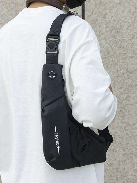 Men's Cross-Body Chest Bag: New Style, Water-Repellent, Travel-Ready, Multifunctional, Single-Shoulder Backpack.