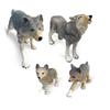 Siberian Wolf King Family Model Set: Includes Wolf King, Cub, Male, and Female Solid Static Toys