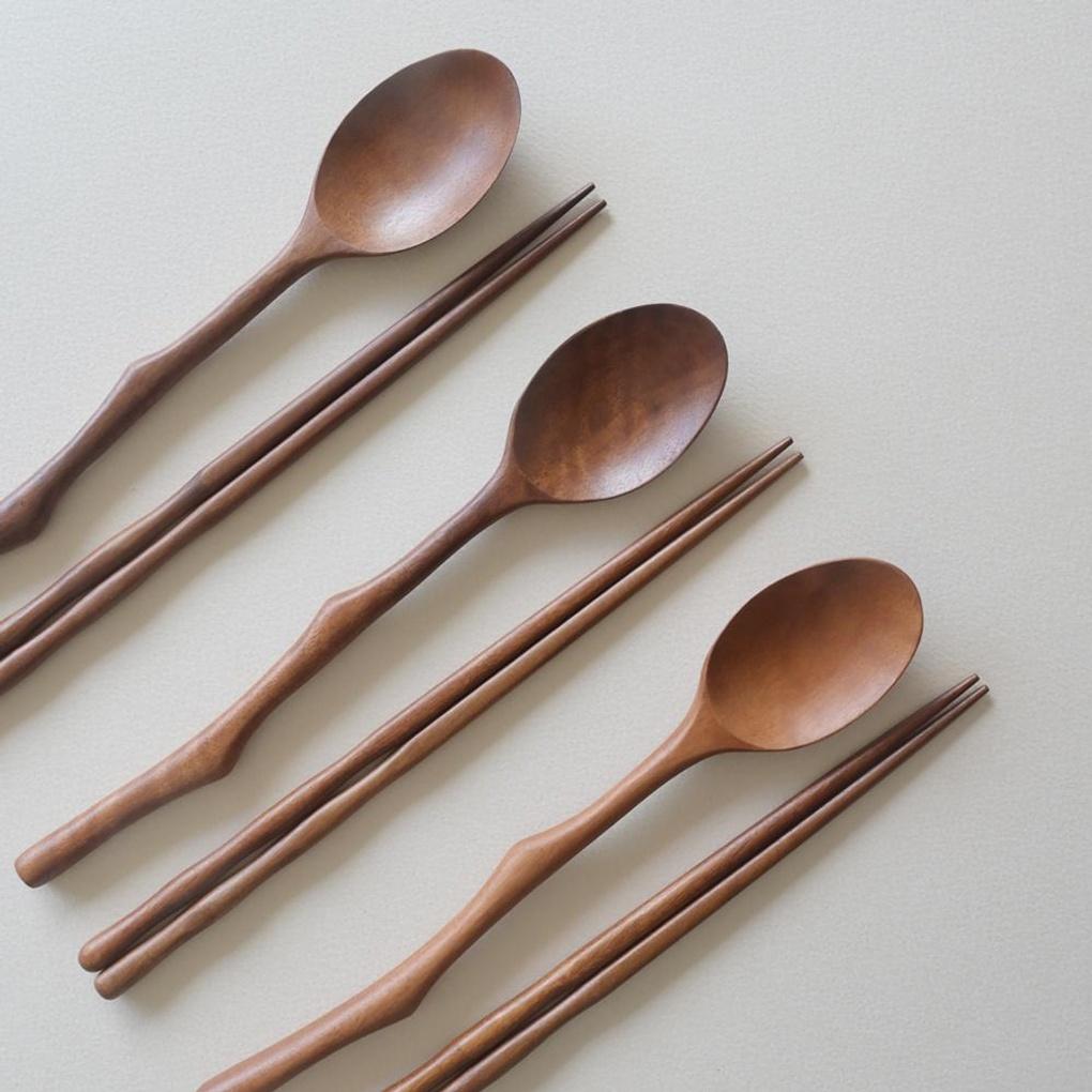 Romwood Rosenholz Holz Zweiglöffel Set