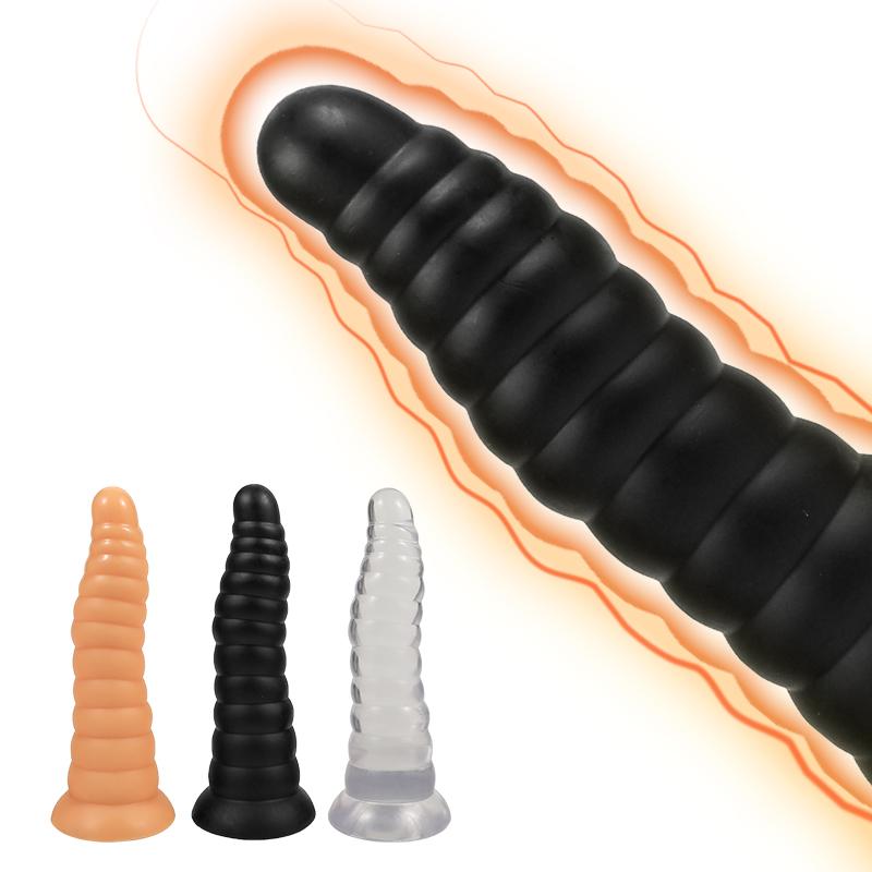 Thread shape Dildo Anal Plug 3 Size Butt Plug with Strong Suction Cup Men Prostate Massager Sex Toys for Men Women MasturbationGood product