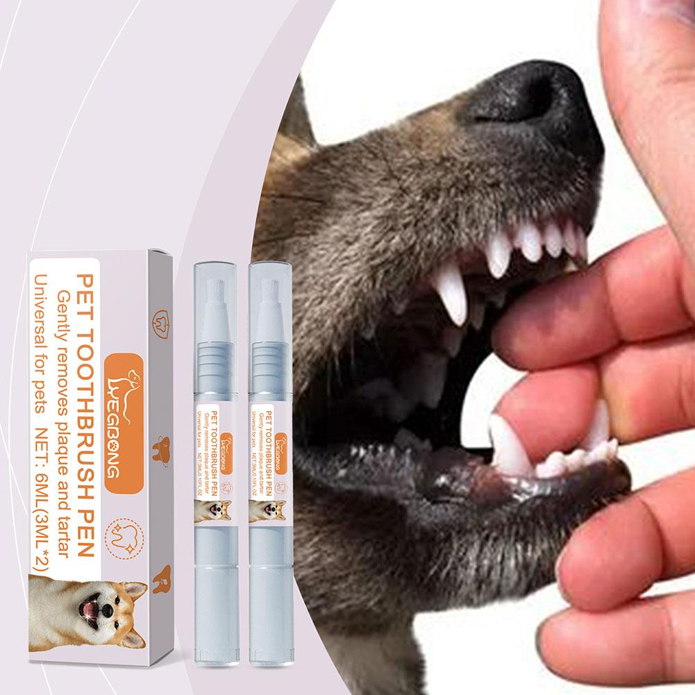 Gel per la Pulizia dei Denti del Cane Riparazione dei Denti Pulitore per Spazzolatura dei Denti Cura Orale per Cani Gatti Rimuovi Odori e Macchie Rinfrescante per l'Alito degli Animali Domestici