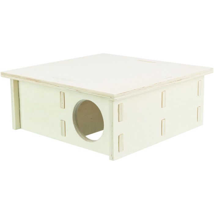 Maison emboitable - TRIXIE - 4 chambres - 25 x 10 x 25 cm - Pour souris et hamsters - Bois naturel