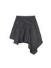 TUOMIO Layered Asymmetric Skirt [Charcoal]