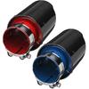 1PC 63MM Universal Car Real Carbon Fiber Exhaust System Muffler Tip Tail Stainless Decorations Straight Trim(Color:Red 63-89mm)