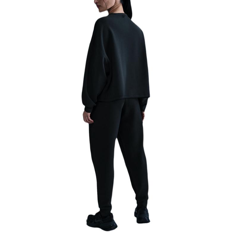 Nike Solid Color Crew Neck Pullover Long Sleeve Loose Sweatshirt Women Sweatshirt Black HQ8194-010