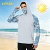 Men's Casual Outdoor Camouflage Print Hooded Long Sleeve Sun Protection Shirt Lightweight Quick Dry Breathable Fabric