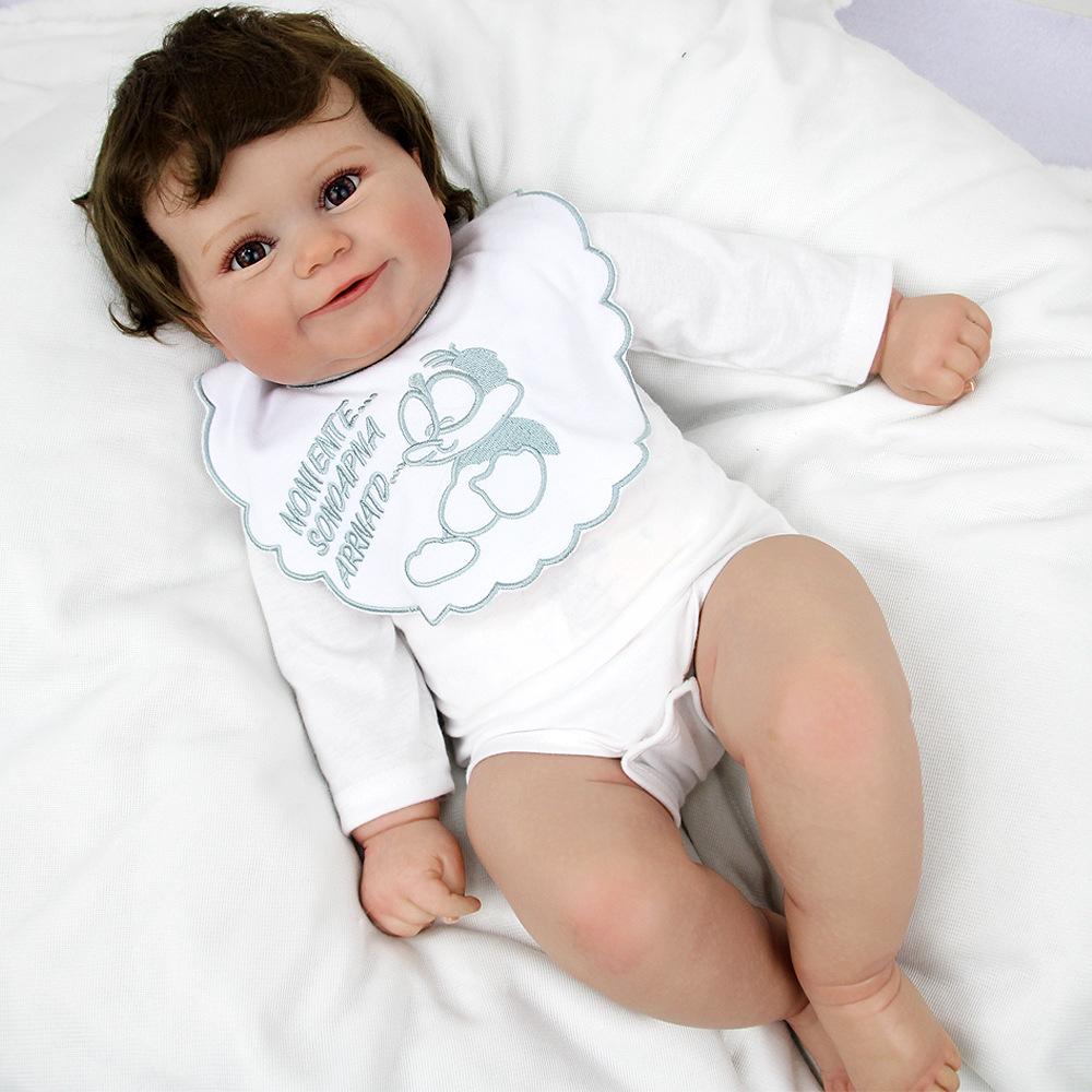 Nová panenka 20 palců Realistická reborn panenka Měkký smalt Imitace dětské panenky Panenka