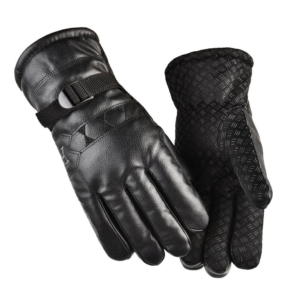 

Keep Warm Winter Ski Gloves Multifunction Driving Gloves Gift Men Leather Mittens Riding Style A