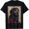 2026Black Jesus Face of JesusCross with Crown of Thorns T-Shirt Printed T-shirt for Christian Believers O-neck Short-sleeve Tops