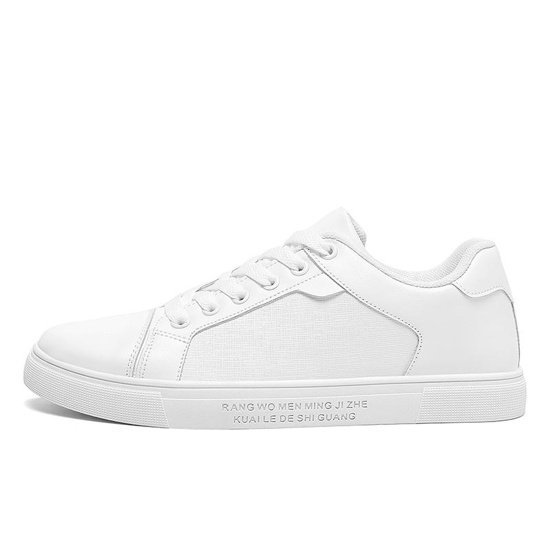MCTIN Women Casual Shoes Couple Leather Walking Platform Sneakers Man White Vulcanized Shoes