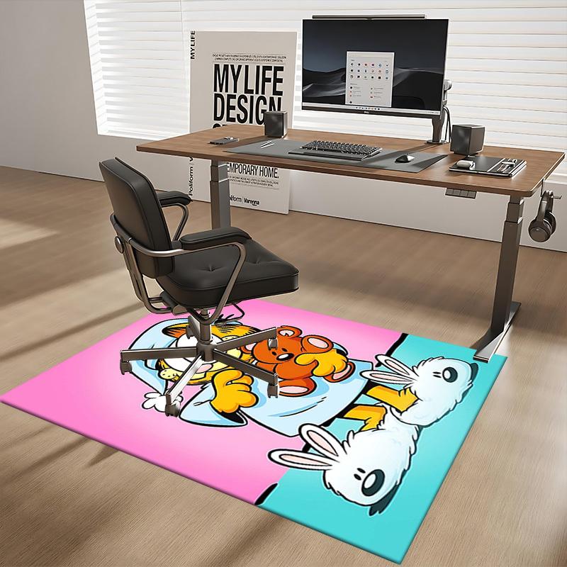 1pc Garfield Anime Cartoon Design Office Chair Mat Non-Slip Carpet for Home Decor, Living Room, Bedroom, Game Room, Dormitory, Holiday Gift, Universal