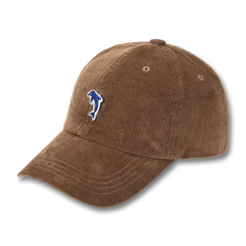 DOLPHIN WAVE APPAREL Dolphin Embroidered Wappen Corduroy Ball Cap_123821CM
