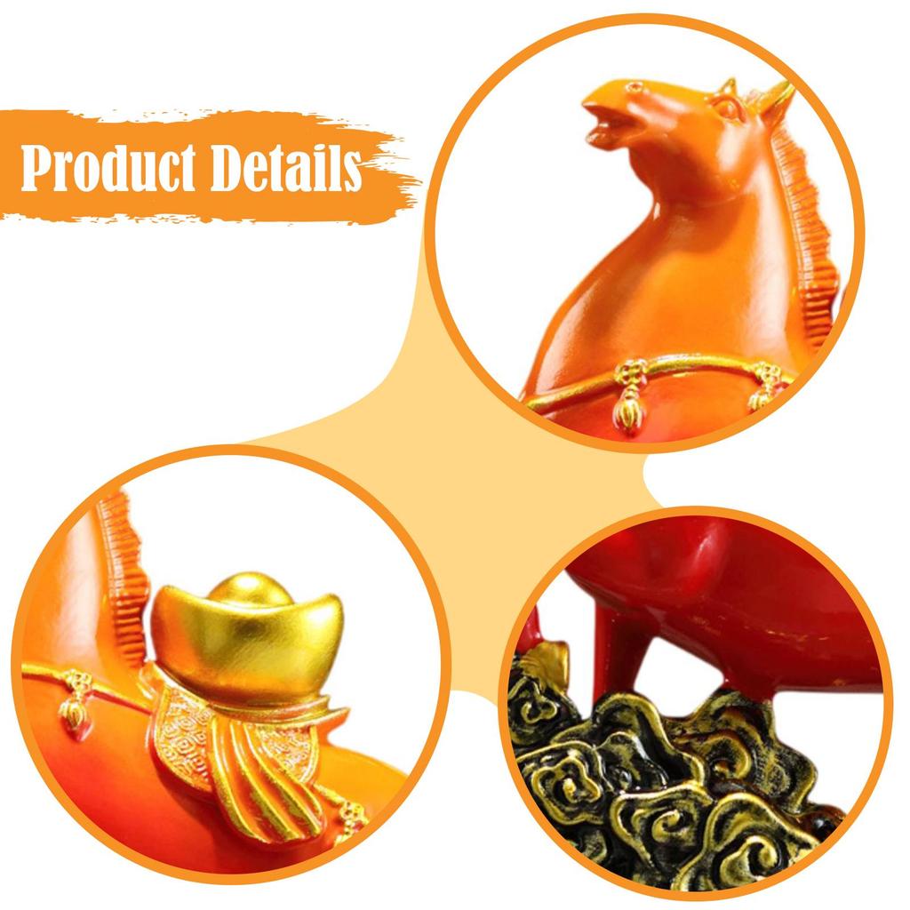 Rocking Horse Mini Statue Resin Animal Figurine Object Interior Decoration for Living Room Office Tabletop