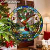 Acrylic Hummingbird & Floral Landscape Suncatcher Stained Glass Effect Window Hanging Ornament Bird Lover Gifts
