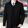 Men's Wrinkle-Resistant Fleece-Lined Business Jacket, Plus Size, for Spring and Fall, Ideal for Middle-Aged and Elderly Dads.