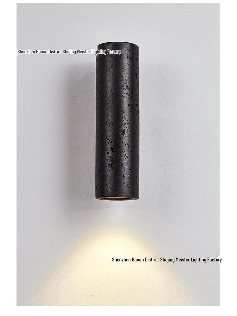 Black and Yellow Travertine Minimalist Wall Sconce for Bedroom, Living Room, or Staircase
