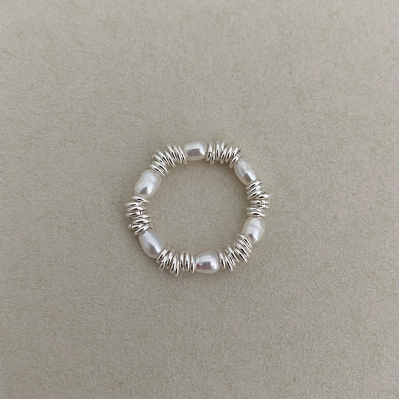 Tourmaline Vintage Stylish Pearl Ring For Women Beautiful Geometric Design