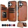 Wallet RFID Blocking Layer Protect Anti-Theft Magnetic Leather Case For iPhone Air 17 Pro Max 16e 15 Plus 14 13 12 11 Card Bag