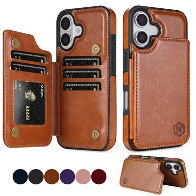Wallet RFID Blocking Layer Protect Anti-Theft Magnetic Leather Case For iPhone Air 17 Pro Max 16e 15 Plus 14 13 12 11 Card Bag