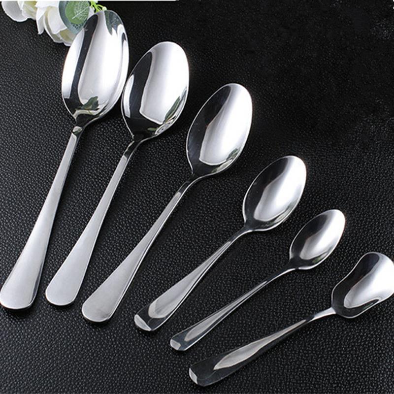 1Pc Stainless Steel Sugar Spoon Dessert Coffee Spoon Kitchen Restaurant Dinner Tableware